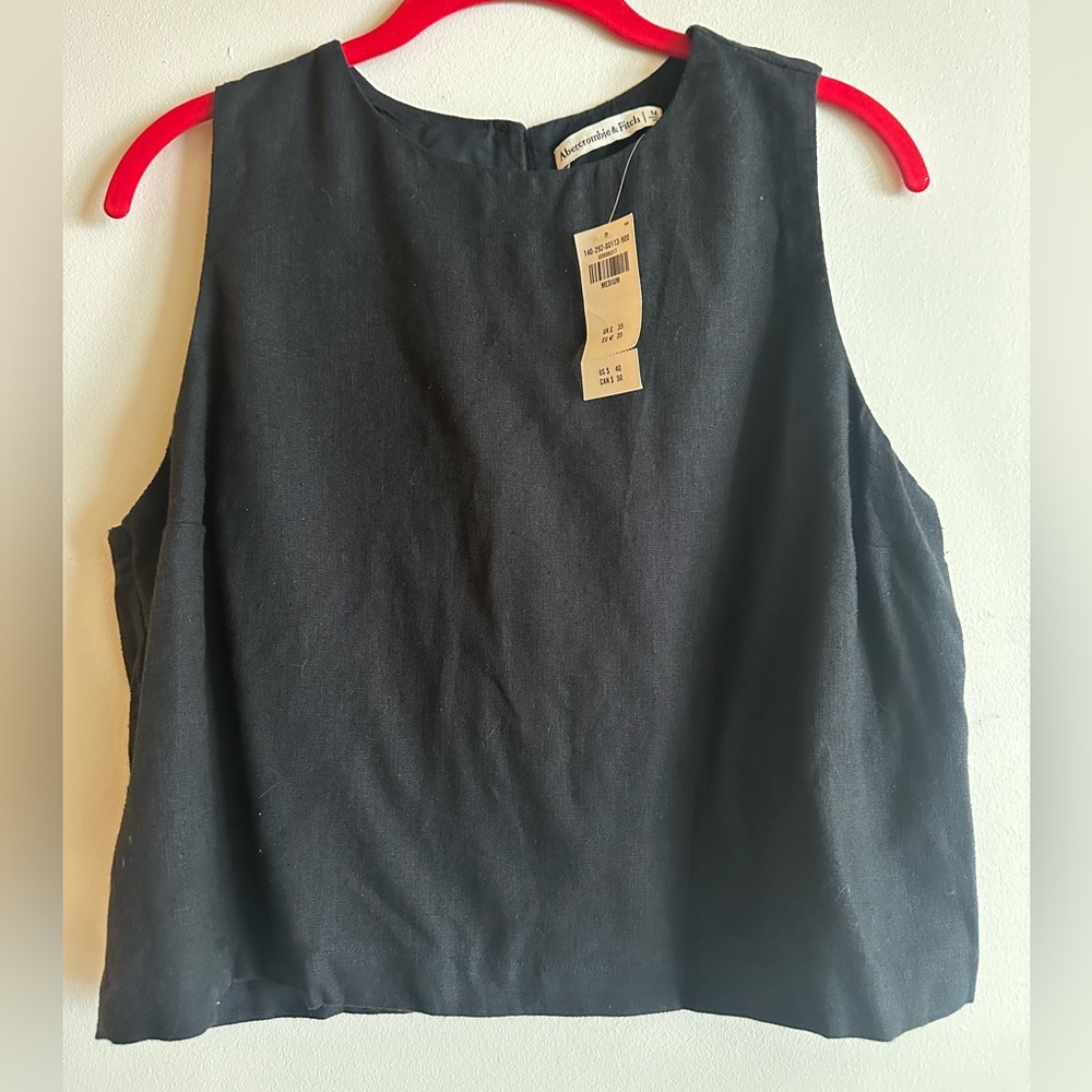 Abercrombie & Fitch Black Linen Tank Top